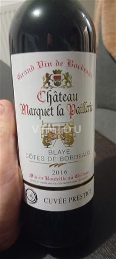 Burdeos Blaye-Côtes de Burdeos Château Marquet la Paillerie Prestige 2016