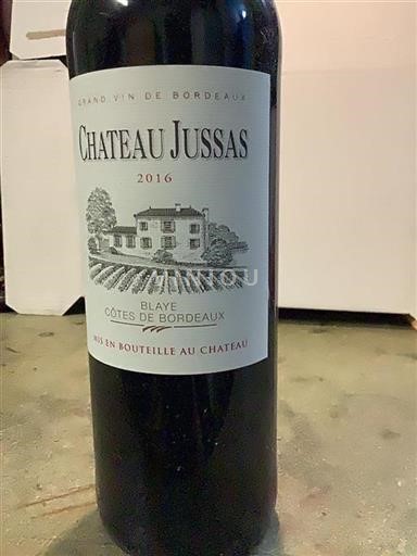 Bordeaux Blaye-Côtes-de-Bordeaux Château Jussas 2016