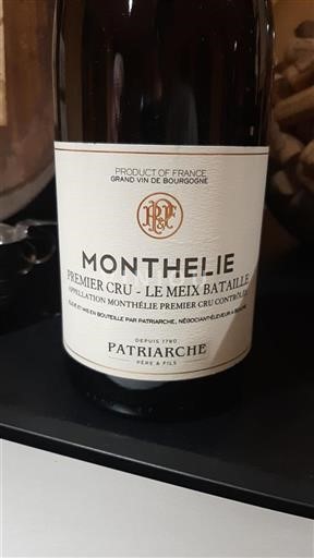 Bourgondië Monthélie Premier Cru Patriarche Père et Fils Le Meix Bataille 2017