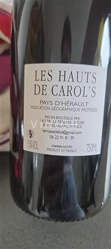 Languedoc Niet gespecificeerd Domaine La Terrasse Elise Les Hauts de Carol's 2022