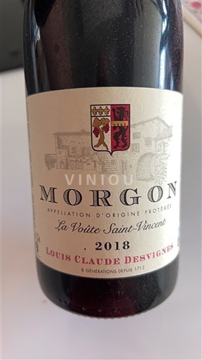 Beaujolais Morgon Louis Claude Desvignes La Voûte Saint-Vincent 2018