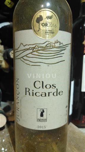 Sydvestfrankrig Jurançon Clos Ricarde 2015