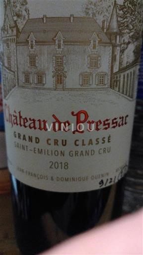Bordeaux Saint-Émilion Grand Cru Château Pressac 2018