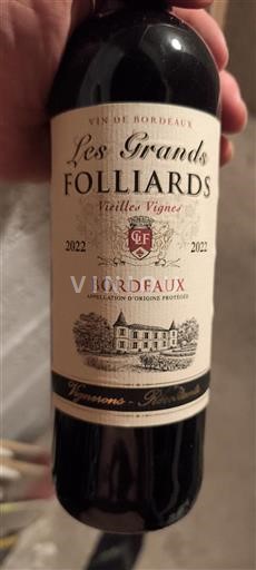 Bordeaux Les Grands Folliards Vieilles Vignes 2022