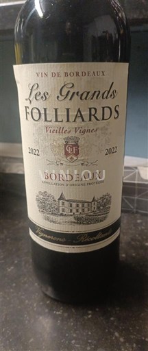 Bordeaux Les Grands Folliards Vieilles Vignes 2022