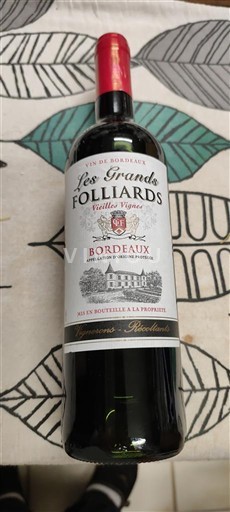 Bordeaux Les Grands Folliards Vieilles Vignes 2022