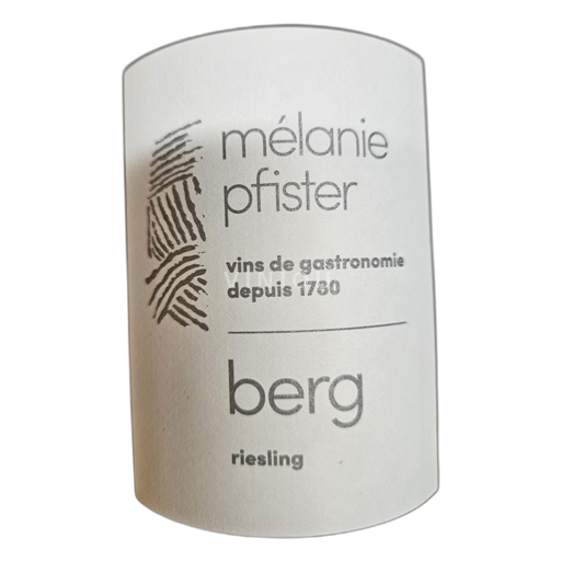 Alsace Riesling Domaine Mélanie Pfister Berg 2022