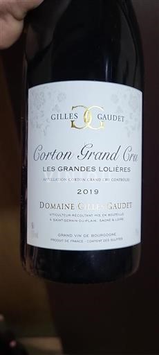 Burgundy Corton Grand Cru Domaine Gilles Gaudet Les Grandes Lolières 2019