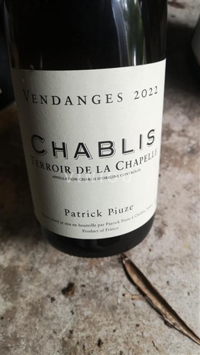 Borgonha Chablis Patrick Piuze Terroir de la Chapelle 2022