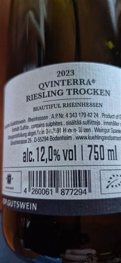 Rheinhessen Kühling-Gillot Qvinterra Riesling Trocken 2023