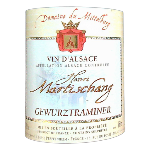 Alsace Gewurztraminer Domaine Martischang spéciale Mittelberg 2017