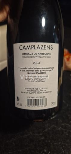 Languedoc và Roussillon Coteaux de Narbonne Camplazens 2023