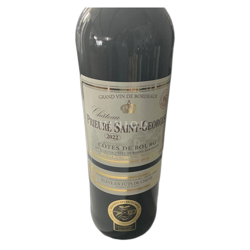 Vin Rouge sec Prieuré Saint-Georges 2022 France Bordeaux Côtes-de-bourg AOC