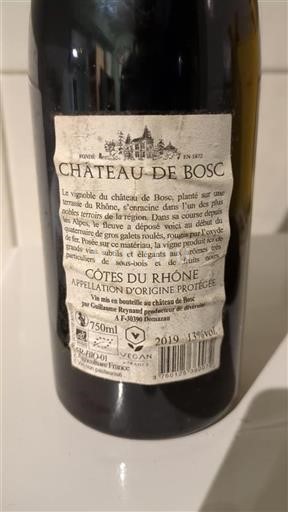 Rhônedalen Côtes du Rhône Château Bosc 1872 2019