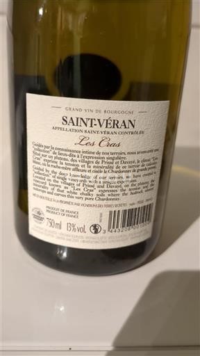Bourgogne Saint-Véran Vignerons des Terres Secrètes Les Cras 2019
