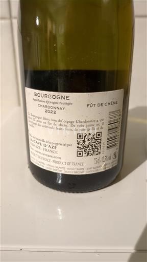 Burgundi Bourgogne La Cave Azé Fût de chêne 2022