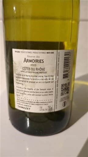 Údolí Rhôny Côtes-du-Rhône Demazet Réserve des Armoiries 2023