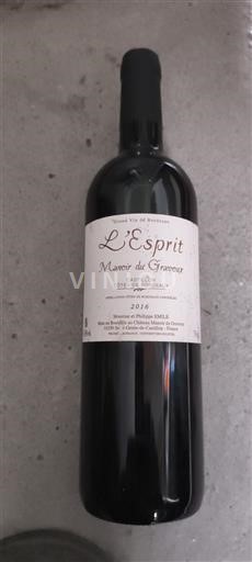 Burdeos Côtes-de-bourg Manoir des Graviers L'Esprit 2016