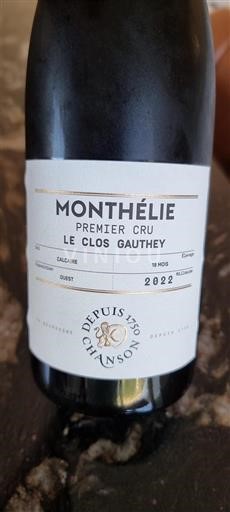 Burgundy Monthélie Premier Cru Domaine Chanson Le Clos Gauthey 2022