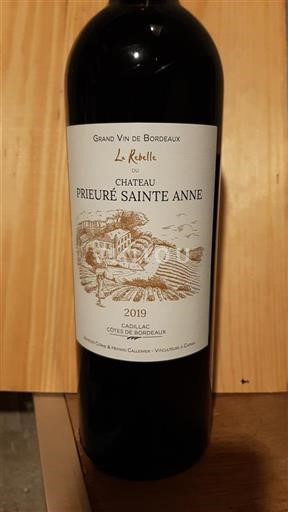 Bordeaux Cadillac-côtes-de-bordeaux Château Prieuré Sainte Anne La Rebelle 2019