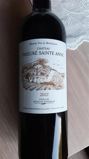Bordeaux Cadillac-côtes-de-bordeaux Château Prieuré Sainte Anne 2022