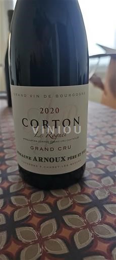 Bourgondië Corton Grand Cru Arnoux Père et Fils Le Rognet 2020