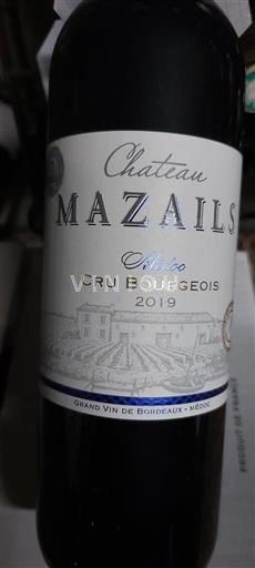 Bordeaux Médoc Cru Bourgeois Château Mazails 2019