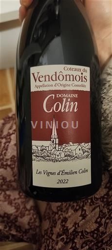 Vinos Rouge sec Les Vignes d'Émilien Colin Domaine Colin 2022 Francia Valle del Loira Coteaux del Vendômois AOC