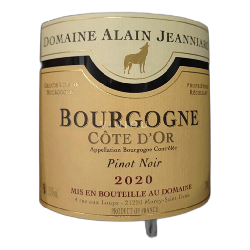 Burgundi Bourgogne Côte d'Or Domaine Alain Jeanniard Pinot Noir 2020