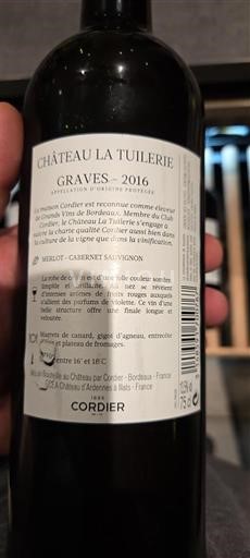 Burdeos Graves Château La Tuilerie 2016