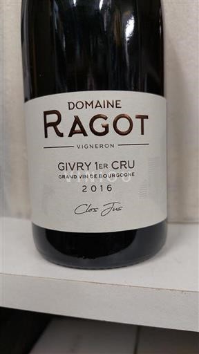 Borgoña No especificado Premier Cru Domaine Ragot Clos Jus 2016