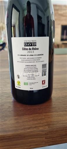 Rhônetal Côtes du Rhône Vignobles David 2023