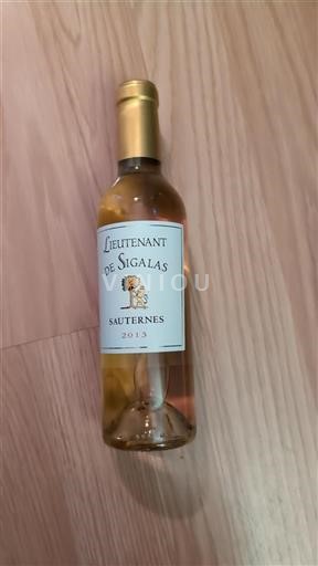 Bordeaux Sauternes Lieutenant de Sigalas 2013