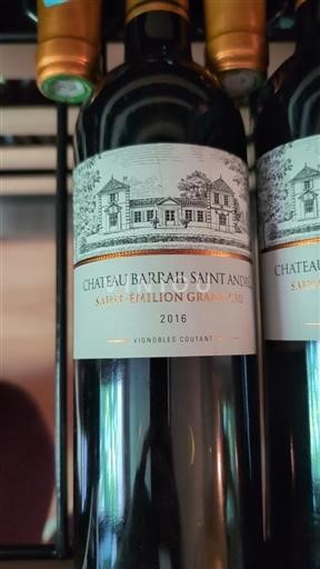 Burdeos Saint-Émilion Gran Cru Grand Cru Château Barrail Saint André 2016