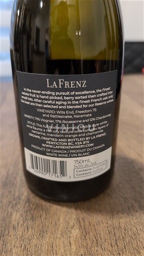 Colombie-Britannique Naramata Bench La Frenz Vivant Non Millésimé