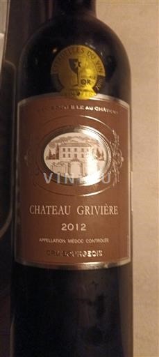 Bordeaux Médoc Cru Bourgeois Château Grivière 2012