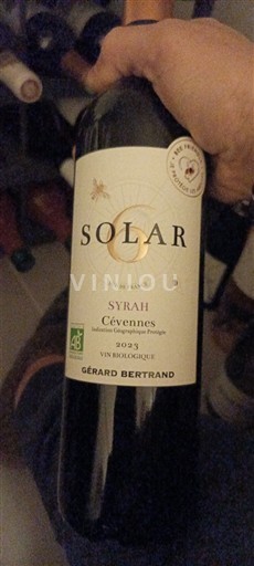 Vin Rouge sec Solar Gérard Bertrand 2023 France Languedoc et Roussillon Cévennes IGP
