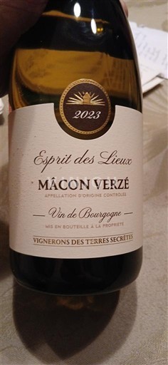 Burgundi Mâcon ja Mâcon-kylät Vignerons des Terres Secrètes Esprit des Lieux 2023