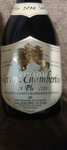 Bourgogne Gevrey-chambertin Domaine Philippe Leclerc Les Platières 2018