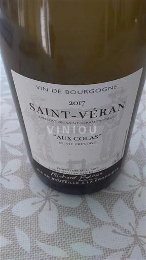 Bourgogne Saint-Véran Richard Bénas Aux Colas 2017