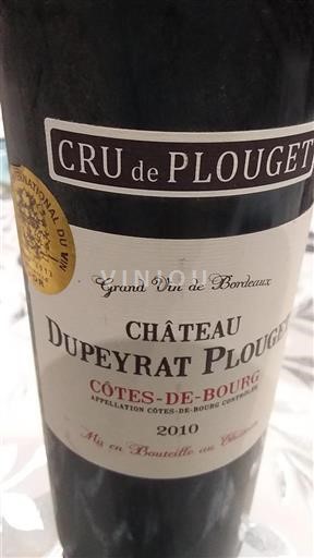 Burdeos Côtes-de-bourg Château Dupeyrat Plouget Cru de Plouget 2010