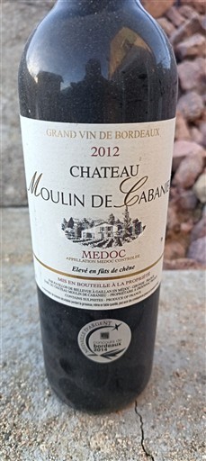 Burdeos Médoc Château Moulin de Cabane 2012