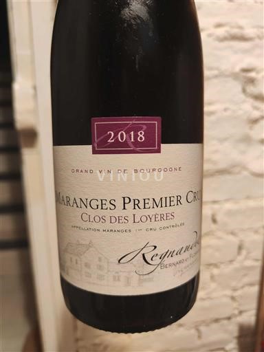 Burgundy Maranges Premier Cru Regnaudot Bernard et Fils Clos des Loyères 2018