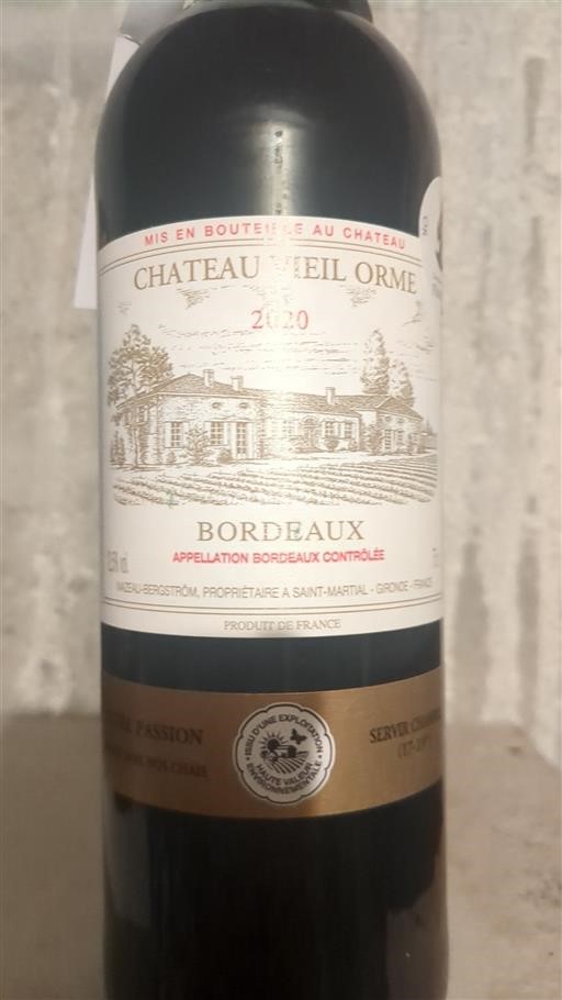 Bordeaux Château Vieil Orme Passion 2020
