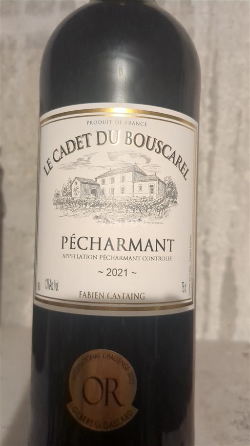 Sydvestfrankrig Pécharmant Le Cadet du Bouscarel 2021