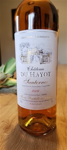Bordeaux Sauternes Château Hayot 2006