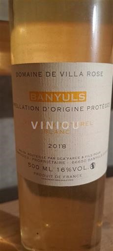 Roussillon Banyuls Domaine Villa Rose 2018