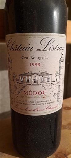 Bordeaux Médoc Cru Bourgeois Château Listran 1998