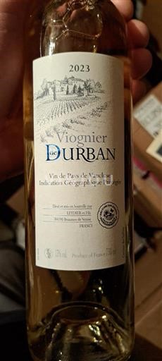Provence, hạ lưu Rhône, Corse Vaucluse Domaine Durban Viognier 2023