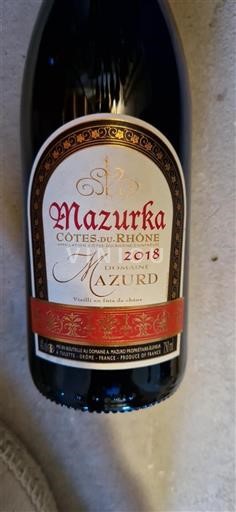 Thung lũng Rhône Côtes-du-rhône Domaine Mazurd Mazurka 2018